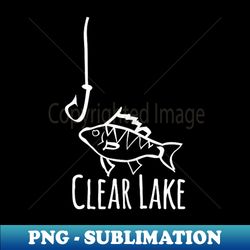 Clear Lake Fish Bass Fishing Hook Fisherman Cute Whimsy - PNG Transparent Sublimation Design - Perfect for Sublimation Art