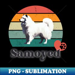 Samoyed Retro Sunset Perfect For Anyone That Loves Samoyed Dogs - Modern Sublimation Png File - Revolutionize Your Designs