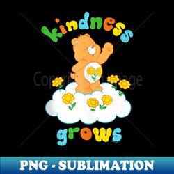 care bears friend bear kindness grows cute rainbow text - premium png sublimation file - fashionable and fearless