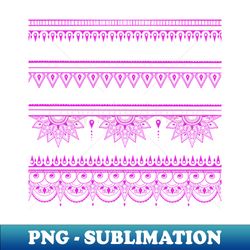 south asian patterns magenta on black - creative sublimation png download - boost your success with this inspirational png download