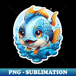 Fish Aqua - Modern Sublimation PNG File - Transform Your Sublimation Creations