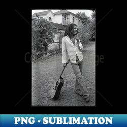 Bob Marley x David Burnett Black & White Guitar Photo - Premium Sublimation Digital Download - Boost Your Success with this Inspirational PNG Download