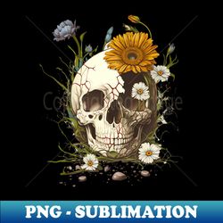 Blooming Colored Skull Flower T-Shirt - Instant Sublimation Digital Download - Perfect for Sublimation Mastery