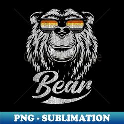mens bear face with glasses in bear community colors - trendy sublimation digital download - enhance your apparel with stunning detail