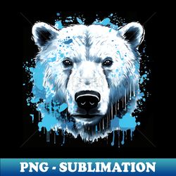 white polar bear head - digital sublimation download file - bold & eye-catching