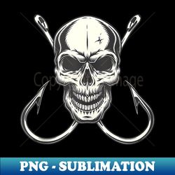Skull With Fishing Hooks for Fisherman Skeleton Crew - Trendy Sublimation Digital Download - Bring Your Designs to Life