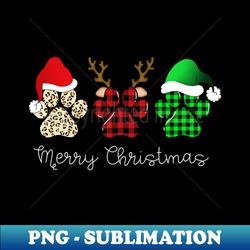 Buffalo Plaid Print Dog Paw Dog Lover Merry Christmas Party - Professional Sublimation Digital Download - Bring Your Designs to Life