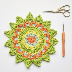 Happy Days Mandala Crochet pattern, digital file PDF, digital pattern PDF, Crochet pattern