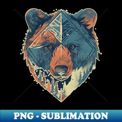 bear head - png transparent digital download file for sublimation - bold & eye-catching