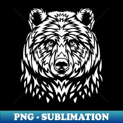 tribal ink white bear face - professional sublimation digital download - instantly transform your sublimation projects