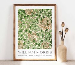 William Morris Print, Morris Poster, Garden Flowers Art, Honeysuckle Botanical Print, Vintage Flowers Art, Wall Art Gift