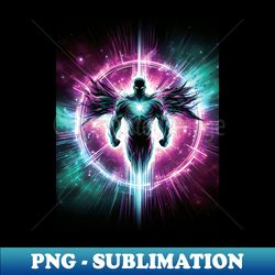 cosmic superhero poster glowing galaxy design - artistic sublimation digital file - perfect for creative projects