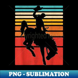 Rodeo Bucking Bronco Horse Retro Style - High-Resolution PNG Sublimation File - Spice Up Your Sublimation Projects
