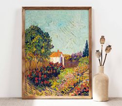Vincent Van Gogh Garden Landscape Poster, Van Gogh Print, Van Gogh Flowers Print, Botanical poster, Van Gogh Painting Re