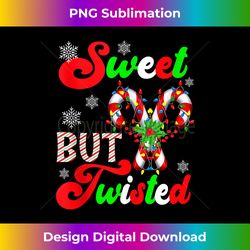 Candy Cane Sweet But Twisted Funny Santa Christmas Lights Tank Top - Crafted Sublimation Digital Download - Customize with Flair