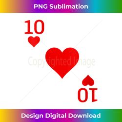 Womens Ten of Hearts Deck of Cards Carnival Halloween Costume V-Neck - Classic Sublimation PNG File - Animate Your Creative Concepts