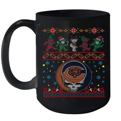 Chicago Bears Christmas Grateful Dead Jingle Bears Football Ugly Sweatshirt Mug 15oz