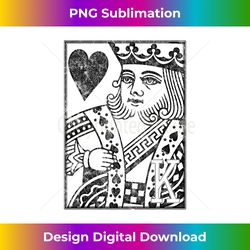 King of Hearts Vintage Look Distressed Playing Card - Artisanal Sublimation PNG File - Tailor-Made for Sublimation Craftsmanship