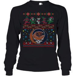 Chicago Bears Christmas Grateful Dead Jingle Bears Football Ugly Sweatshirt Youth Long Sleeve T-Shirt