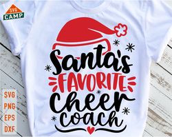 Santas Favorite Cheer Coach Svg, Christmas Cheerleader Svg, Cheer Coach Svg, Cheerleader Holiday Svg, Cheerleader Christ
