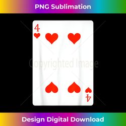 4 Four Of Hearts Playing Cards Easy Halloween Costume - Sublimation-Optimized PNG File - Crafted for Sublimation Excellence