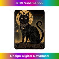 Tarot Card Crescent Moon And Cat Graphic - Sleek Sublimation PNG Download - Striking & Memorable Impressions