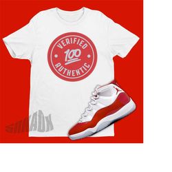 Shirt To Match Air Jordan 11 Cherry - Retro 11 Tee - Verified Authentic Shirt To Match Cherry 11s - Jordan Match Tshirts