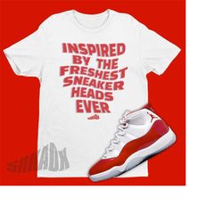 Sneaker Head Shirt To Match Air Jordan 11 Cherry - Retro 11 Tee - Retro Cherry 11s Tshirt - Jordan Match Outfits