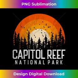 Capitol Reef US National Park Utah Retro Vintage 80s Gift Long Sleeve - Contemporary PNG Sublimation Design - Challenge Creative Boundaries