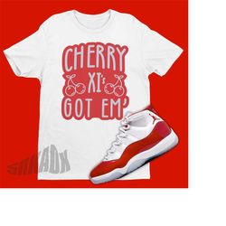 Cherry 11 Shirt To Match Air Jordan 11 Cherry - Retro 11 Tee - Retro Cherry 11s Tshirt - Jordan Match Outfits - Cherry S