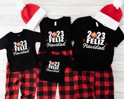 2023 Feliz Navidad Shirt, Spanish Merry Christmas T-Shirts, Matching Family Christmas 2023 Tees, Spanish Family Gatherin