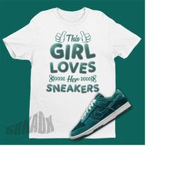 Velvet Teal Dunk Matching Shirt - Retro Dunks Sneakers Tee - Women's Sneaker Lover Shirt To Match Dunk Low Velvet Teal -