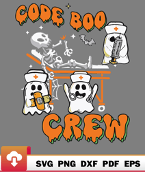 Code Boo Crew Ghost Nurse Halloween Costume Nursing SVG  WildSvg