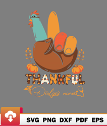 One Thankful Dialysis Nurse Thanksgiving Turkey Peace Sign SVG  WildSvg