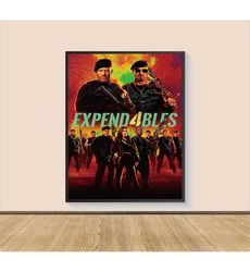 Expend4bles 2023 Movie Poster Print, Canvas Wall Art,