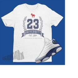 Shirt to Match Jordan 13 French Blue - French Blue 13 Retro Tee - Sneaker Matching Outfit - Emoji PNG