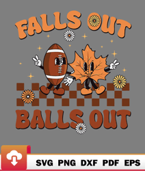 retro falls out balls out football vintage thanksgiving funny modern svg  wildsvg