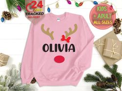 Christmas Matching Family Jumpers, Personalised Family Sweaters, Reindeer Sweatshirt, Matching Sweatshirts, Christmas gi
