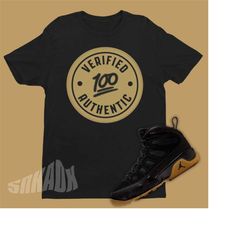 Air Jordan 9 BOOT NRG Black Gum Sneaker Match Tee - Retro 9s Tee - Verified Authentic Shirt To Match Black Gum Jordan 9s