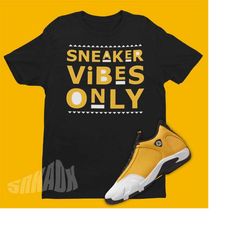 Air Jordan 14 Ginger Matching Shirt - Sneaker Vibes Only - Retro 14 Tee - AJ14 Light Ginger 90s Style Graphic Tee For Sn