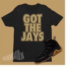 Air Jordan 9 BOOT NRG Black Gum Sneaker Match Tee - Retro 9s Tee - Got The Jays Shirt To Match Black Gum Jordan 9s