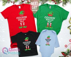 Cousin Squad Shirt, ELF Family Matching Christmas Shirt, Christmas Family Tops, Christmas Matching Shirt, Elf cousins Sh