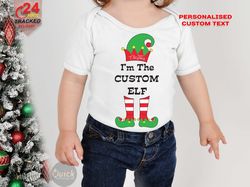 Custom Elf Baby T-shirt, Christmas Baby Outfit, Funny Elf Christmas Shirt, Christmas Family Party Outfit, Christmas Gift