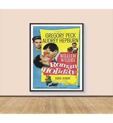 Roman Holiday Movie Poster Print, Canvas Wall Art,