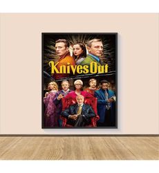 knives out movie poster print, canvas wall art,