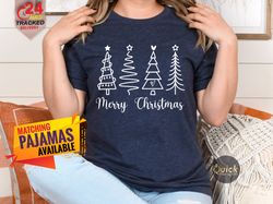 Ladies Christmas Tree Shirt, Merry Christmas Tshirt for Women, Christmas Gift Shirt, Christmas Pajamas Women, Christmas