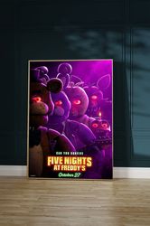 Five Nights At Freddy's Poster, Movie Poster, Media Franchise Poster, Gaming Poster for Kids, 2023 Game Poster