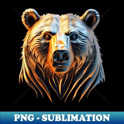 golden bear head - instant sublimation digital download - perfect for creative projects