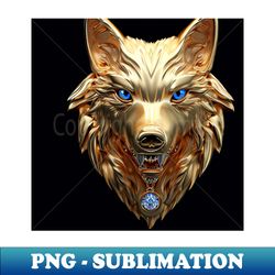 Golden Wolf Jewelry - Stylish Sublimation Digital Download - Perfect for Personalization