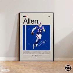 Josh Allen Poster, Buffalo Bills Poster, NFL Poster, Sports Poster, NFL Fans, Football Poster, NFL Wall Art, Sports Bedr